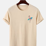 Surf Flamingo Print T-Shirt