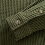 Long Sleeved Waffle Button Up Shirt