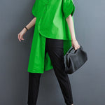 Irregular Clipping Solid Color Lapel Shirts Tops