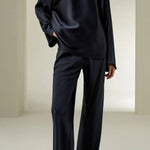 Satin Charmeuse Crewneck Blouse