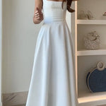 Elegant Square Neck A-line Swing Maxi Cami Dress