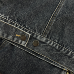 Men's Vintage Washed Baseball Collar Slim Fit Denim Jacket