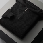 PURE EXTRA-FINE MERINO WOOL HALF ZIPPER HOODIE