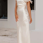 Margovil Bow Knot Off Shoulder Maxi Party Dress