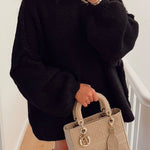 Margovil Drop Shoulder Plain Casual Pullover Sweater