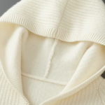 PURE EXTRA-FINE MERINO WOOL RIBBED ZIPPER HOODIE
