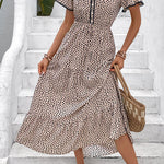 v-neck design print skirt