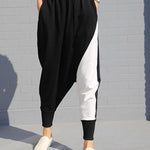 Contrast Color Splicing Harem Pants
