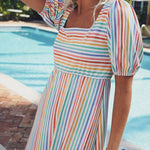 The Lucy Rainbow Stripe Dress