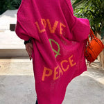 Margovil Open Front Love and Peace Pattern Long Sweater Cardigan(in 5 Colors)