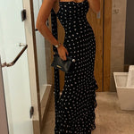 Margovil Ruffle Hem Polka Dot Maxi Cami Dress
