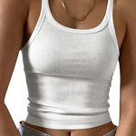 Margovil Stretchy Ribbed Knit Crop Cami Top