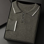 PREMIUM CASHMERE TWO TONE BUTTON POLO