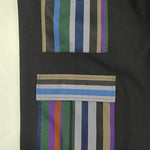 High Waisted Loose Pockets Split-Joint Striped Pants Trousers