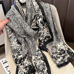 Chic Printed Silk Imitation Warm Shawl&Scarf