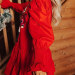 Nutcracker Sequined Button Down Long Sleeve Mini Dress