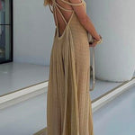 Margovil Halter Cut Out Backless Beach Cover Up Maxi Dress