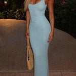 Margovil U Neck Sleeveless Sequin Bodycon Maxi Dress