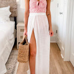 Tie Knot Front Strapless Printed One-piece Swimsuit