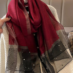 Sun-Protection Beaded See-Through Shawl&Scarf