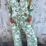 Printed two-piece shirt and trousers set