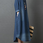 Loose Denim Shirt Maxi Dresses