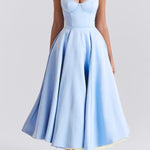 Suspender V-Neck Sleeveless Tutu Maxi Dress
