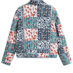 Fashion Printed Loose Casual Cardigan Short Quilted Cotton Jacket