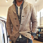 MEN'S VINTAGE LAPEL KNIT CARDIGAN JACKET