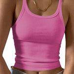 Margovil Stretchy Ribbed Knit Crop Cami Top