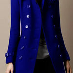 Casual Solid Lapel Long Sleeve Button Coat
