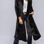 Vintage Velvet Long Loose Pocket Slit Coat