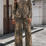 Slim-fit denim wide-leg pants suit