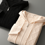PURE EXTRA-FINE MERINO WOOL WINTERTIME ZIPPER HOODIE