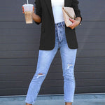 Margovil Classic Single Button Back Slit Pocketed Blazer