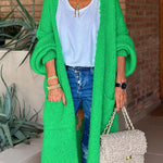 Margovil Open Front Love and Peace Pattern Long Sweater Cardigan(in 5 Colors)