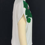 Loose Sleeveless Asymmetric Flower Print Mock Neck Vest Top