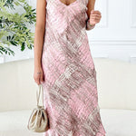 Goya snakeskin strap deep v-neck dress