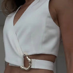 Fashion Crossover Vest & Pants Two-piece Set
