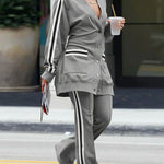 Long Sleeves Split-Joint V-Neck Outerwear