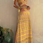 Margovil V Neck Cut Out Side Split Tie Dye Maxi Dress
