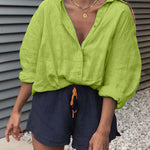 Margovil Lapel Button Down Long Sleeve Shirt