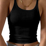 Margovil Stretchy Ribbed Knit Crop Cami Top