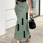 A-Line Loose Asymmetric Elasticity Pockets Split-Joint Skirts Bottoms