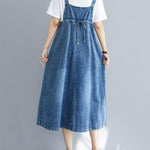 Original Solid Denim Strapless Dress