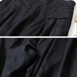 Solid Color Ramie Cotton Plus Size Loose Ninth Wide-Leg Pants