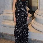 Margovil Ruffle Hem Polka Dot Maxi Cami Dress