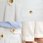 NAPOLI PLEATED COASTAL TROUSERS - White