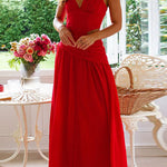 Margovil V Neck Sleeveless Cut Out Swing Maxi Dress