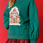 Christmas Candy House Sequined Casual Loose Sweatshirt